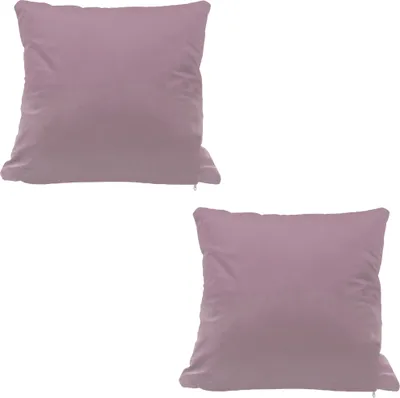 Produktbild von Kissenbezug 2er Set 50x50 cm Altrosa Samt weich Kissenhülle Sofakissen Dekokissen Reißverschluss