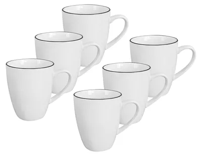 Produktbild von 6er Set - Becher Alba Schwarz, 350 ml, schwarze Linie
