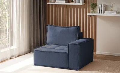 Produktbild von Sessel SANDE 1-Sitzer Modul Stoff Raven Blau Seite Rechts