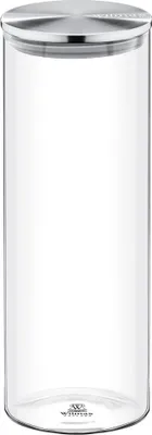 Zdjęcie produktu dla Słoik do przechowywania Wilmax z pokrywką, szkło borokrzemowe, 2000 ml, pokrywka ze stali nierdzewnej, WL-888520/A