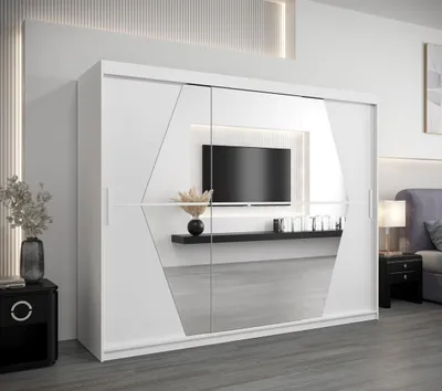 Obrázek produktu pro Šatní skříň SAMANTA - šířka 250 cm, bílá