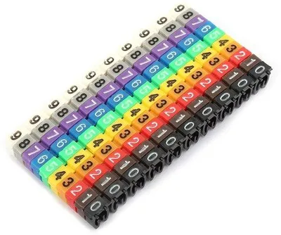 Immagine prodotto di Clip per la marcatura di cavi, adatti a cavi da 2,5 mm², confezione da 100 pezzi, colorati, design a clip