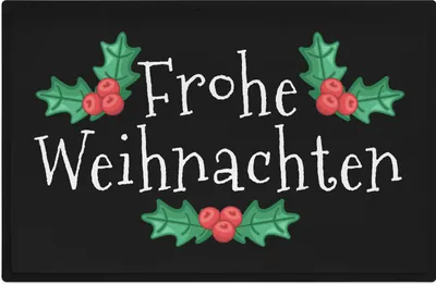 Produktbild von Trendation - Frohe Weihnachten Fußmatte Geschenk Weihnachten Deko Muster Weihnachtsmann Dekoration Außen Innenbereich 60x40cm