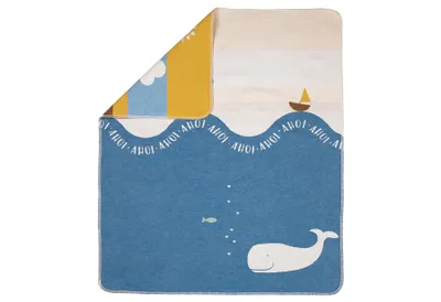 Produktbild von Babydecke Wal mittelblau 70/90cm