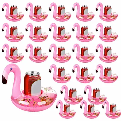 Produktbild von 24er Set aufblasbare Flamingo Getränkehalter PVC 20×17cm Poolparty Sommer Garten Beach Party