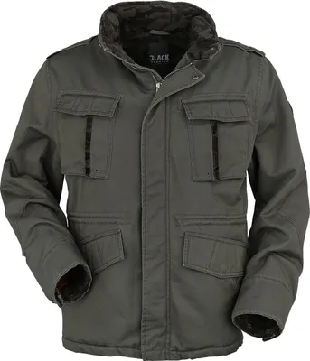 Produktbild von Black Premium by EMP Herren oliv-grüne Winterjacke mit versteckter Kapuze S