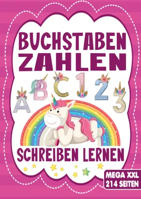 Produktbild von Buchstaben & Zahlen Schreiben - Das Einhorn Lernheft für Kinder ab 4 Jahren