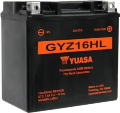 Image de Batteries Yuasa "GYZ16HL", AGM, ve