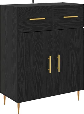 Image de Buffet Chêne noir 69,5 x 34 x 90 cm Bois d'ingénierie