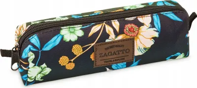 Obrázek produktu pro Školní penál, uni, s květy, jedna přihrádka, ZAGATTO, zapínání na zip, logo z , 21x10x5,2 cm, tubusový penál, ZG673