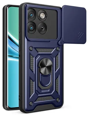 Produktbild von Motorola Edge 70 Hülle - Coverup Armor Ring Ständer Back Cover mit Kamera Schutz - Blau