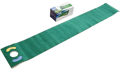 Immagine prodotto di Tappetino da putting per golf - Con ostacoli - 183 x 30 cm - Compatto - Verde