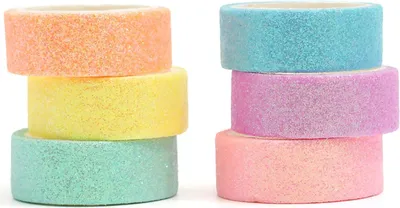Produktbild von YUBX 6 Rollen Glitzer Washi Tape Set Glitzernde Folie Masking Tape Streuen Sie farbig Dekoratives Klebeband Bunt für DIY Handwerk Bullet Journals Planer Scrapbooking Verpackungen (6 Farben)