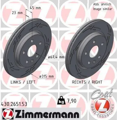 Produktbild von 2x ZIMMERMANN Bremsscheibe 430.2651.53 für OPEL INSIGNIA Caravan INSIGNIA CC