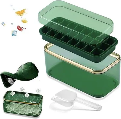 Produktbild von Famanu Eiswürfelform aus Silikon mit Deckel und Halter - inklusive Schaufel