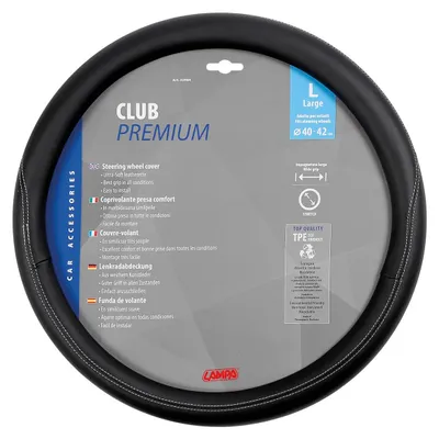 Zdjęcie produktu dla Pokrowiec na kierownicę Lampa Club, wykonany z materiału Skeentex - L - Ø 40/42 cm - Czarny