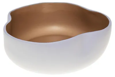 Produktbild von Weiß-goldene Keramikschale, 20 x 20 x 8 cm