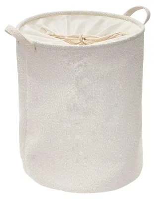Produktbild von Runder, faltbarer wäschekorb aus frottee, 56 l, weiß - 5 five simply smart