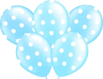 Produktbild von Gepunktete Luftballons 14" Blau, 5 Stk.