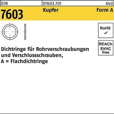 Produktbild von Reyher  Dichtringe DIN 7603 Cu A 60 x 68 x 2,5 Cu (25 Stück)