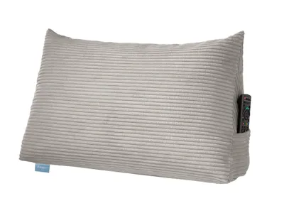 Produktbild von Rückenkissen | Lesekissen für Bett und Sofa | Cord grau | 70 x 40 x 20cm | Stabiles Bettsitzkissen | XDREAM