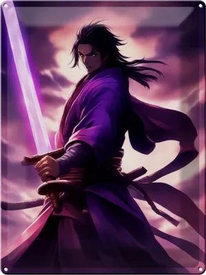 Produktbild von Blechschild 12x18cm Magieschwert Samurai