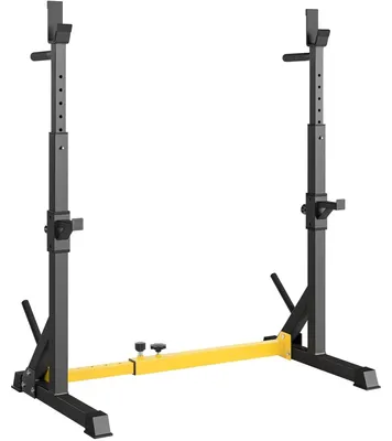 Obrázek produktu pro Nastavitelný stojan na dřepy – stojan na činky pro bench press – multifunkční stojan na činky – fitness stojan pro domácí použití – nosnost až 250 kg – kov