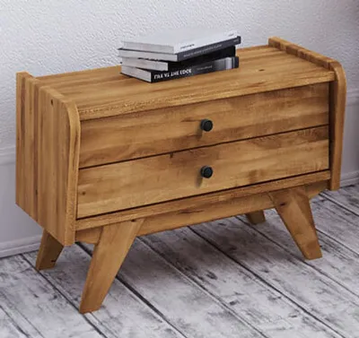 Produktbild von Nachtkommode Otago 05 Wildeiche massiv geölt - Abmessungen: 43 x 55 x 39 cm (H x B x T)