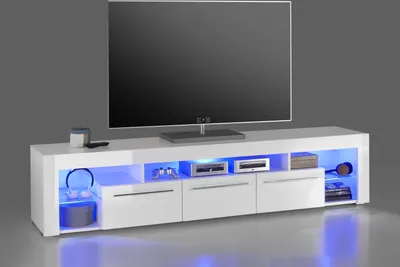 Produktbild von TV-Board >Goal 2< in weiß, MDF - 200x44x44cm (BxHxT)