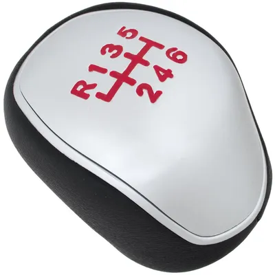 Immagine prodotto di Pomello del cambio, colore argento e rosso, a 6 marce, per Ford Transit VI, Connect, Custom e Tourneo
