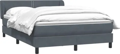 Zdjęcie produktu dla vidaXL Łóżko sprężynowe z materacem ciemnoszare 160x210 cm aksamitne