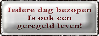 Produktbild von Blechschild Spruch 27x10 cm ledere dag bezopen is ook een geregeld leven