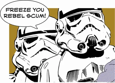 Produktbild von Disney Poster Star Wars Stormtrooper Ockergelb, Schwarz und Weiß - 610242 - 40 x 30 cm