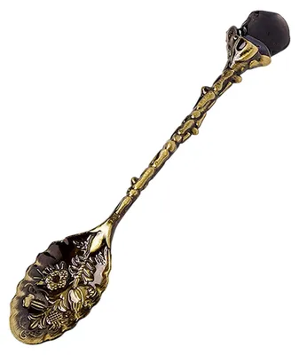 Produktbild von Kaffeelöffel mit Kristallkopf, Vintage-Dessertlöffel mit ergonomischem Griff, elegantes Küchengeschirr zum präzisen Würzen und Servieren von Desserts