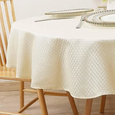 Immagine prodotto di Tovaglia rotonda, lavabile, diametro 120 cm, in poliestere, color beige