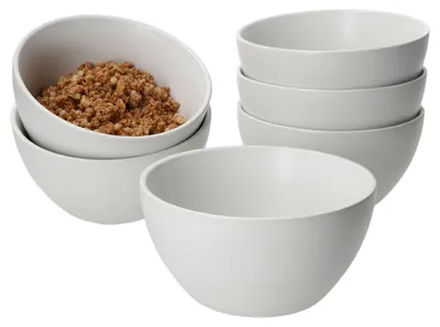 Produktbild von 6er Set White Biata Bowls Müsli-Schalen 400ml Salat Dessert Schüssel Steingut