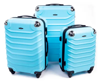 Produktbild von RGL 730 Hartschale Reisekoffer Kofferset Trolley-set abnehmbare Räder ABS 3 teilig 3in1 Koffer XXL XL L Azurblau