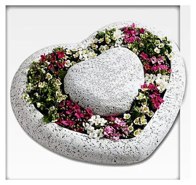 Produktbild von Pflanzschale Herz für Garten und Grabdekoration 30 x 7 x 25 cm