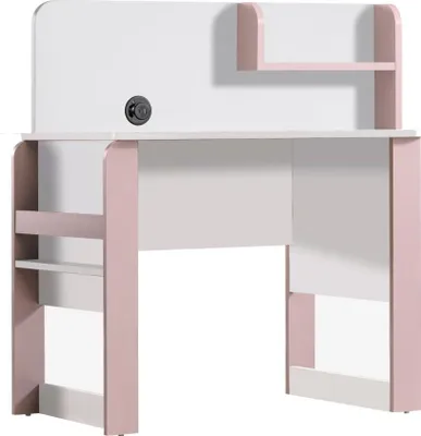 Produktbild von Schreibtisch Rainbow in Weiß/Rosa mit Aufsatz