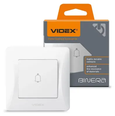 Productafbeelding van Videx Binera 10A, inbouwdeurbelknop, wit
