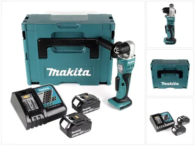 Immagine prodotto di Trapano angolare a batteria Makita BDA 351 RFJ 18V 13,5Nm + 2x batteria ricaricabile 3,0Ah + caricabatterie + Makpac