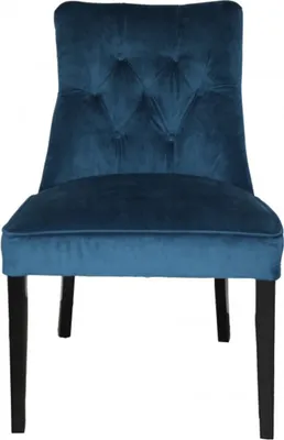Produktbild von Casa Padrino Esszimmer Stuhl Blau / Schwarz ohne Armlehnen - Barock Möbel