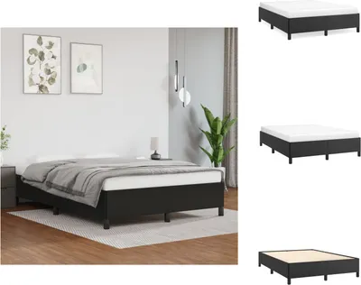Produktbild von vidaXL Bettgestell Schwarz 140x200 cm Kunstleder - Betten & Bettgestelle