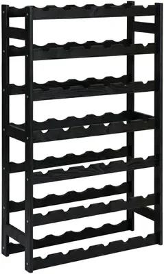 Produktbild von STOLMAK Weinregal aus Holz für 42 Flaschen Schwarz Kiefernholz 63x102x25 cm Flaschenregal Weinschrank Weinständer Flaschenhalter Kellerregal