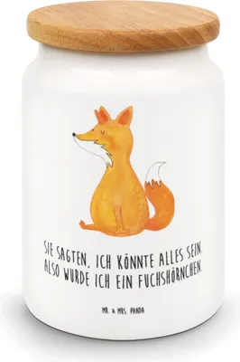 Produktbild von Mr. & Mrs. Panda Kaffeedose Einhorn Fuchs - Weiß - Geschenk, Unicorns, Vorratsbehälter, Fuchshörnchen, Keksdose, behälter, Teedose, Füchse, Unicorn, zuckerdose, Einhörner