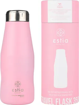 Produktbild von ESTIA | Thermosflasche - 350 ml - rosafarbene Trinkflasche - mit Schraubdeckel