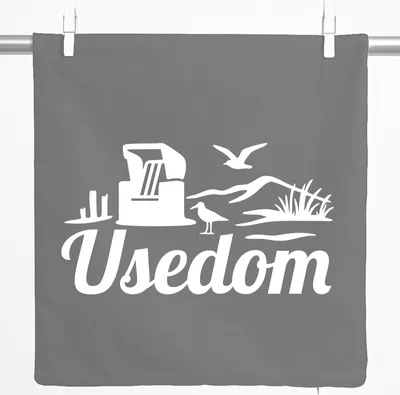 Produktbild von Huuraa Kissenbezug Usedom Strandmotiv 40x40cm Steel Grey Baumwolle Dekokissenbezug Geschenkidee
