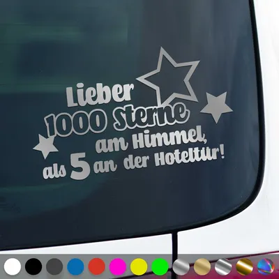 Produktbild von PantherPixel 1000 Sterne Aufkleber am Himmel Reisen Urlaub Camping Sticker Auto Geschenkidee Farbe Silber