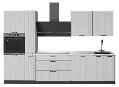 Produktbild von Küchenzeile Vicco Fame-Line Weiß Landhaus/Anthrazit 310 cm, AP Marmor, Model 64283