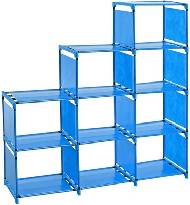 Produktbild von Bücherregal Standregal Stufenregal Treppenregal Regal Wandregal 9 Fächer Blau